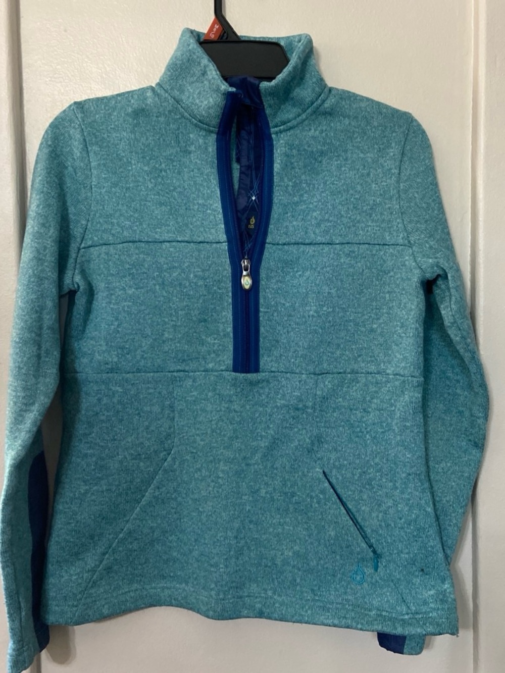 Isis Teal Half-Zip Cowl Fleece Pullover